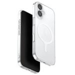 Uniq iPhone 17 (6.3") 2025 Magclick Charging Airsuit Case - Glossy Clear / White Built in Haptic Buttons - Compatible with Magnetic Wireless Charging