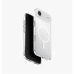 Uniq iPhone Air (6.5") Magclick Charging Airsuit Case - Glossy Clear / White Built in Haptic Buttons - Compatible with Magnetic Wireless Charging