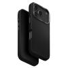 Uniq iPhone 17 Pro (6.3") 2025 Magclick Charging Lyden Case - Dallas Black Slim Premium Vegan Leather - Aluminum Camera Lens Bezel - Compatible with Magnetic Wireless Charging