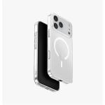Uniq iPhone 17 Pro Max (6.9") 2025 Magclick Charging Airsuit Case - Glossy Clear / White Built in Haptic Buttons - Compatible with Magnetic Wireless Charging