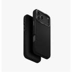 Uniq iPhone 17 Pro Max (6.9") 2025 Magclick Charging Lyden Case - Dallas Black Slim Premium Vegan Leather - Aluminum Camera Lens Bezel - Compatible with Magnetic Wireless Charging