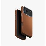 Uniq iPhone 17 Pro Max (6.9") 2025 Magclick Charging Lyden Case - Caramel Slim Premium Vegan Leather - Aluminum Camera Lens Bezel - Compatible with Magnetic Wireless Charging