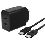 ZAGG 409918277 mophie essential 45W USB-C Wall Charger & C-C Cable Bundle, Power Delivery, 2C, Black