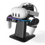 Kiwi Design For META Oculus Quest 2/3/3S/Pro Magnetic Charging VR Stand Black Colour Compatible with Quest 2 / Quest 3 / Quest Pro