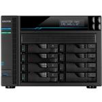 Asustor Lockerstor 8 AS6508T 8-Bay NAS, Intel Quad Core 2.1 GHz, 8GB RAM (32GB Max), 2x M.2, 2x 10GbE, 2x 2.5GbE RJ45, 2x USB3.2 Gen1, 3 Years Warranty, Come With 4 Free Camera Licenses (64 Licenses Max)