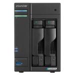 Asustor Lockerstor 2 Gen 2 AS6702T 2-Bay NAS Intel Quad Core Upto 2.9 GHz 4GB RAM (16GB Max), 4x M.2, 2x 2.5GbE LAN, 1x HDMI, 3 Years Warranty, Come With 4 Free Camera Licenses (44 Licenses Max)