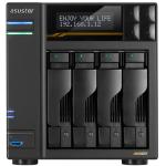 Asustor Lockerstor 4 Gen3 AS6804T 4-Bay NAS AMD Quad Core Upto 3.8 GHz 16GB ECC RAM (64GB Max), 4x M.2, 1x PCI, 2x 10GbE, 2x 5GbE, 3xUSB, 2x 40Gbps Type C, 3 Years Warranty, Come With 4 Free Camera Licese (72 Licenses Max)