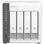 QNAP TS-433-4G Home & Business 4-Bay Desktop NAS Server Quad Core 2.0GHz - 4GB Memory - Hot-Swappable - 2x GbE - 3x USB3.2 - 2 Years Warranty - 2 Camera License
