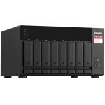 QNAP TS-873A-8G Business 8-Bay Desktop NAS Server AMD Ryzen V1500B 4C/8T 2.2GHz - 8GB RAM (64GB Max) - 2x M.2 - 2x 2.5GbE LAN - 2x PCIe Expansion Slot - 2x USB3.2 Gen2 - 1x USB-C - 3 Years Warranty - 8 Camera Licenses