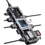 Dockcase Explorer Edition 10-in-1 10Gbps USB-C Dual 4K Smart Hub with 100w Power Delivery - Matte Black 1.54" Screen - 1x HDMI2.1a (8K30Hz/4K120Hz) - HDMI2.1 (8K30Hz/4K120Hz) x1 - USB-C x1 - USB-A x3 - Gigabit Ethernet x1 - SD&TF Card Slot