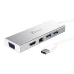 J5create USB 3.1 Dual Display Mini Docking Station 1x HDMI - 1x VGA - 1x Gigabit Ethernet - 2x USB 3.0
