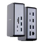 mbeat MB-U4DOCK-01 USB 4.0 14-in-1 Docking Station with 8K Video - Space Grey 40Gbps - 100W USB-C PD - HDMI 2.1 - DP - Gigabit Ethernet - 3.5 Aux - SD - TF - 3x USB 3.2 10Gbps - 3x USB 2.0