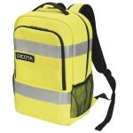 Dicota Hi-Vis Base Reflective High Visibility Commute Backpack - 24L - Yellow for Laptop up to 15.6", Long-Term Outdoor Cycling / Construction Use