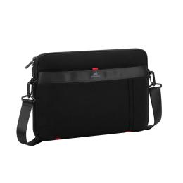 Rivacase Antishock Laptop Sleeve with Shoulder Strap for 13.3" Laptops - Black - Fits MacBook Pro 14