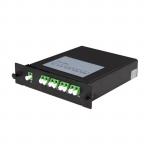 Dynamix PLC-LCAPC-18 PLC Fibre Optic 1:8 LC/APC  Splitter Cassette Module. 1x IN & 8x Out. Designed for FTTx Deployments (GPON/BPON/EPON), CATV, LAN, PON.