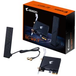 Gigabyte Aorus GC-WIFI7 (BE5800) Tri-Band WiFi 7 + Bluetooth 5.3 PCIe Wireless Adapter Multi-link Operation - Deterministic Low Latency - 4K-QAM - 320MHz Bandwidth