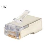 PlatinumTools 100021C Cat5e/6 Shielded EZ-RJ45 Plug with Internal Ground. Easy install RJ45 plug for Cat5e or Cat6 shielded solid and stranded cable. Once piece design. 10pc clamshell.