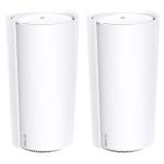 TP-Link Deco XE200 (AXE11000) Tri-Band WiFi 6E Whole-Home Mesh System - 2 Pack 10GbE x1 / 1GbE x2