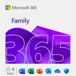 Microsoft 365 Family for up to 6 people in one household, Works on Windows, Mac, iOS, Android - English - 1 Year Subscription