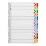 Icon Cardboard Indices with Reinforced Tabs - 1-12 - Coloured