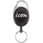 Okin Retractable Snap Lock Key & ID Card Holder - Charcoal Retail Packed