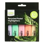 Icon IHLRASSTPB Recycled Pastel Highlighters Chisel Tip 4+1 Bonus Pack
