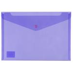 Okin IF465 icon PP Document Wallet A4 Button Closure Purple