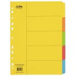 Icon IF600 Cardboard Dividers 5 Tab Coloured