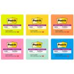 3M 10598 Post-it Super Sticky Notes 654-SSPK 76x76mm Assorted Pad