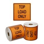 Matthews MPH15040 Handling Label Top Load Only - Orange/Black - 99mm x 99mm - 500 Labels/Roll - 1 Roll