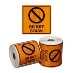 Matthews MPH15052 Handling Label Do Not Stack - Orange/Black - 99mm x 99mm - 500 Labels/Roll - 1 Roll