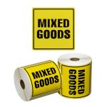 Matthews MPH15090 Handling Label Mixed Goods - Yellow/Black - 99mm x 99mm - 500 Labels/Roll - 1 Roll