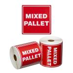 Matthews MPH15091 Handling Label Mixed Pallet - Red/White - 99mm x 99mm - 500 Labels/Roll - 1 Roll