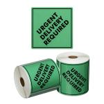 Matthews MPH15110 Handling Label Urgent Delivery Required - Green/Black - 99mm x 99mm - 500 Labels/Roll - 1 Roll