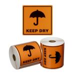 Matthews MPH15130 Handling Label Keep Dry - Orange/Black - 99mm x 99mm - 500 Labels/Roll - 1 Roll