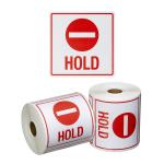 Matthews MPH15135 Handling Label Hold - White/Red - 99mm x 99mm - 500 Labels/Roll - 1 Roll