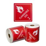 Matthews DG Label Flammable Liquid 3 - Red / White 99mm x 99mm - 500 Labels / Roll - 1 Roll
