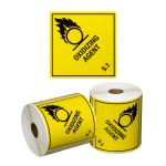 Matthews DG Label Oxidizing Agent 5.1 - Yellow / Black 99mm x 99mm - 500 Labels / Roll - 1 Roll