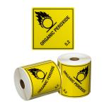 Matthews DG Label Organic Peroxide 5.2 - Yellow / Black 99mm x 99mm - 500 Labels / Roll - 1 Roll