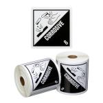 Matthews DG Label Corrosive 8 - White / Black 99mm x 99mm - 500 Labels / Roll - 1 Roll