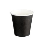 Matthews Single Wall PE Paper Cups - Black 6oz - 230ml - 80mm Diameter - 50 Cups / Sleeve - 1000 Cups / Box - 1Box