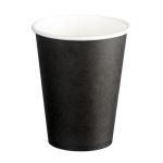 Matthews Single Wall PE Paper Cups - Black 12oz - 350ml - 90mm Diameter - 50 Cups / Sleeve - 1000 Cups / Box - 1 Box