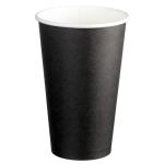 Matthews Single Wall PE Paper Cups - Black 16oz - 510ml - 90mm Diameter - 50 Cups / Sleeve - 1000 Cups / Box - 1 Box