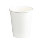 Matthews Double Wall PE Paper Cups - White 8oz - 280ml - 80mm Diameter - 25 Cups / Sleeve - 500 Cups / Box - 1 Box