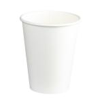 Matthews Double Wall PE Paper Cups - White 12oz - 350ml - 90mm Diameter - 25 Cups / Sleeve - 500 Cups / Box - 1 Box