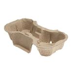 Matthews MPH16500 Pulp Cup Tray - Brown, 2 Cup Capacity (600)  Fits 80mm / 90mm Cups 100Holders/Sleeve 600 Holders/Box priced Per Box, MOQ 1 Box