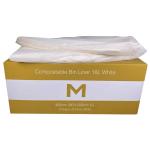 Matthews FP Compostable Bin Liner 18L - White 450mm x 500mm x 20mu - 50 Bags / Pack - 2000 Bags / Box - 1 Box