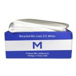 Matthews FP Recycled Bin Liner 27L - White 510mm x 650mm x 20mu - 100 Bags / Pack - 1500 Bags / Box - 1 Box