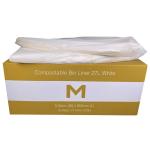 Matthews FP Compostable Bin Liner 27L - White 510mm x 650mm x 20mu - 50 Bags / Pack - 1350 Bags / Box - 1 Box