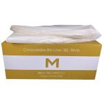 Matthews FP Compostable Bin Liner 36L - White 580mm x 700mm x 20mu - 50 Bags / Pack - 1200 Bags / Box - 1 Box